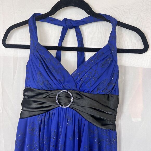 VIntage y2k halter mini formal dress sparkly satin mesh fairy grunge prom XS - Picture 2 of 11